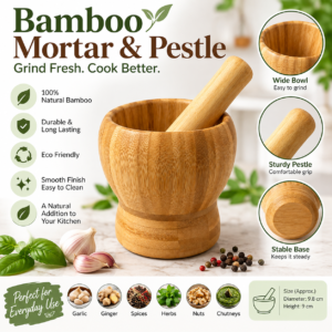 bamboo mortar and pestie discrition